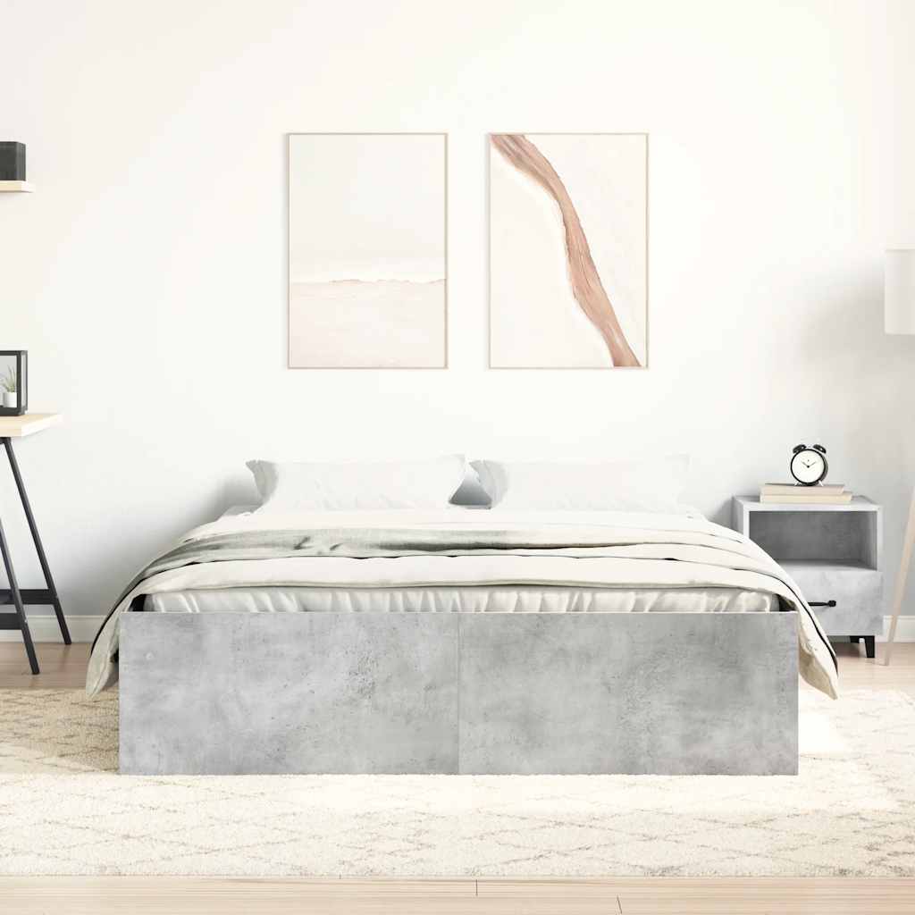 Estrutura cama de casal pequena 120x190 cm cinza cimento