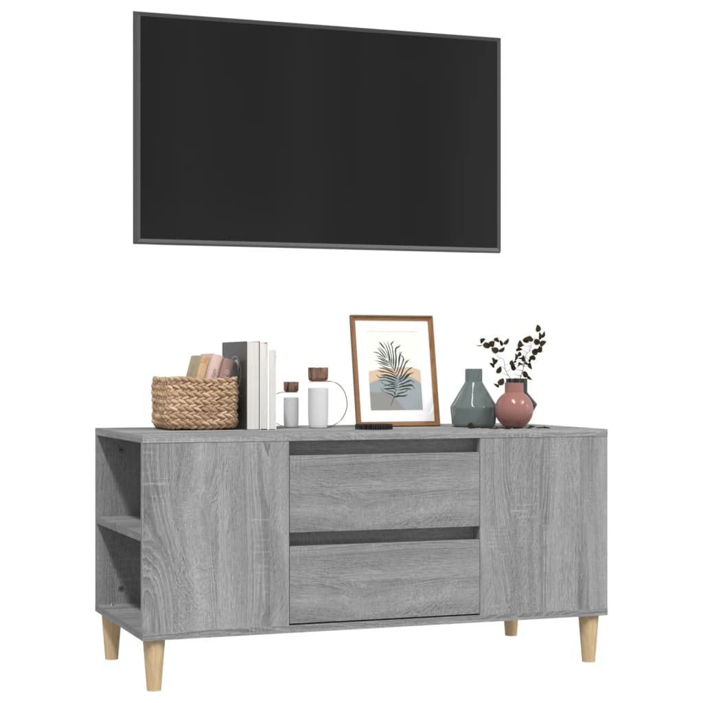 Móvel para TV 102x44,5x50 cm derivados madeira cinzento sonoma