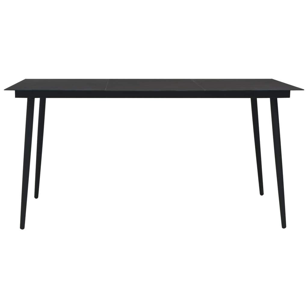 7 Pcs conjunto de jantar p/ jardim corda de algodão e aço preto