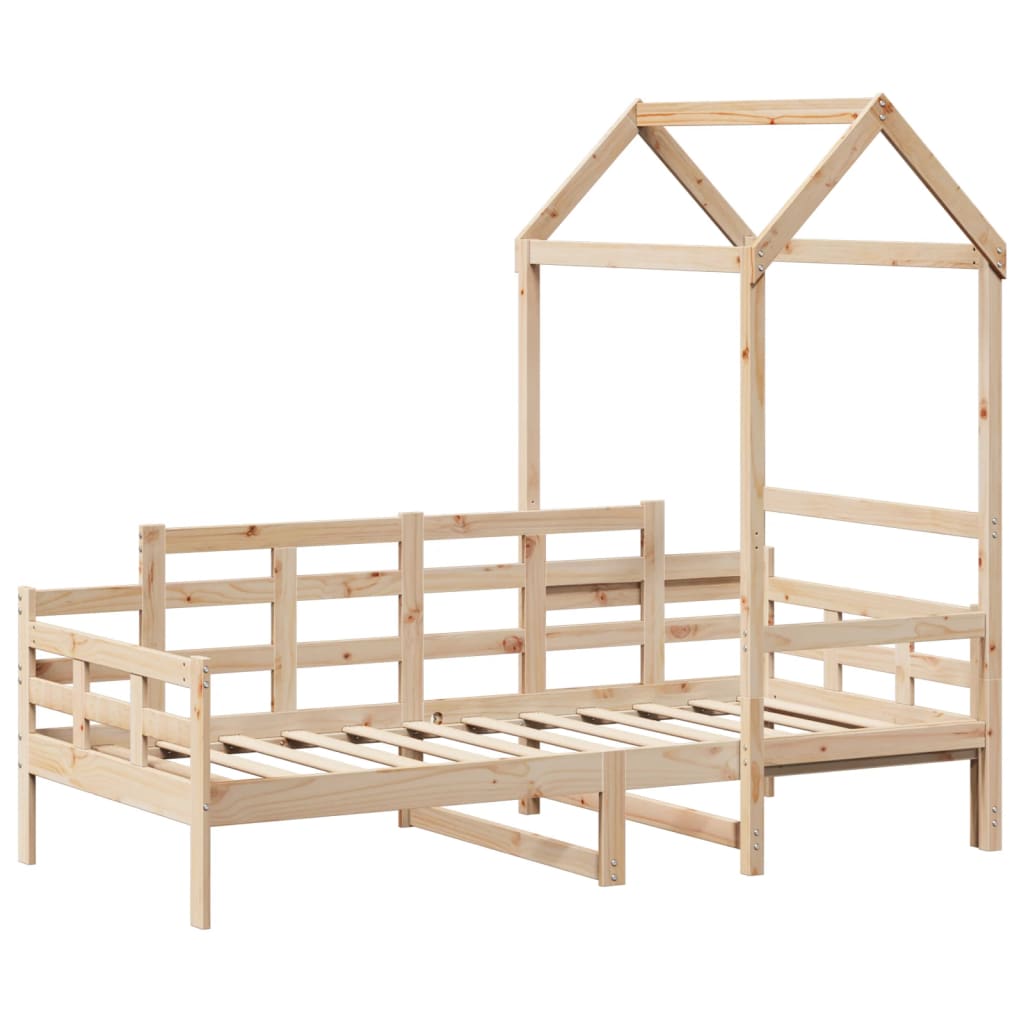Sofá-cama com telhado 80x200 cm madeira de pinho maciça