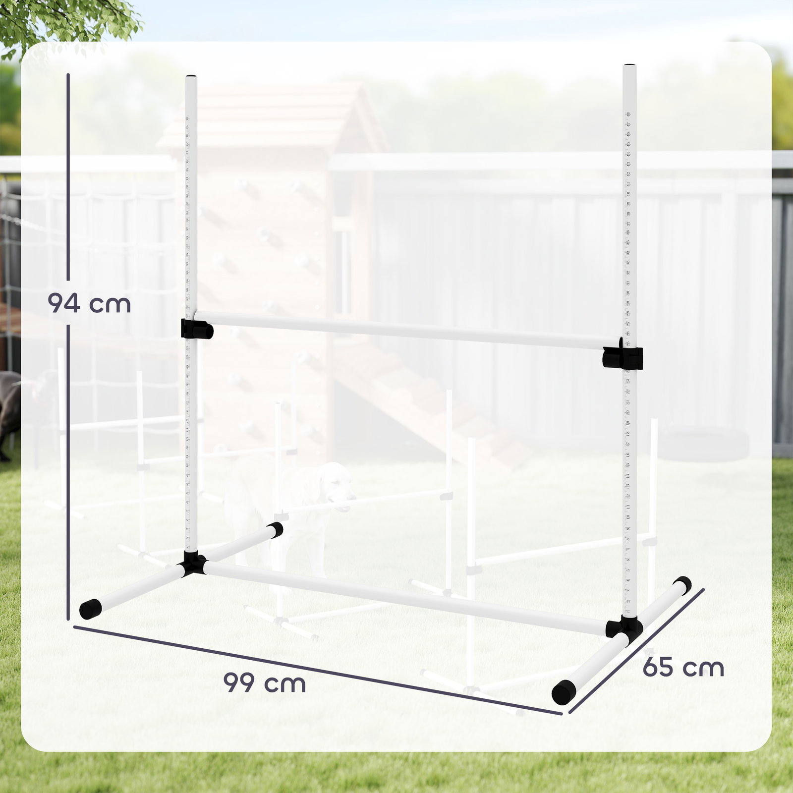 Conjunto de Treinamento de Agilidade para Cães 4 Peças Obstáculos de Salto com Altura Ajustável 99x65x94 cm Azul