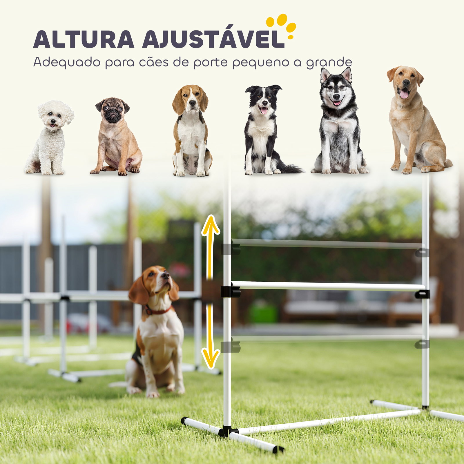 Conjunto de Treinamento de Agilidade para Cães 4 Peças Obstáculos de Salto com Altura Ajustável 99x65x94 cm Azul