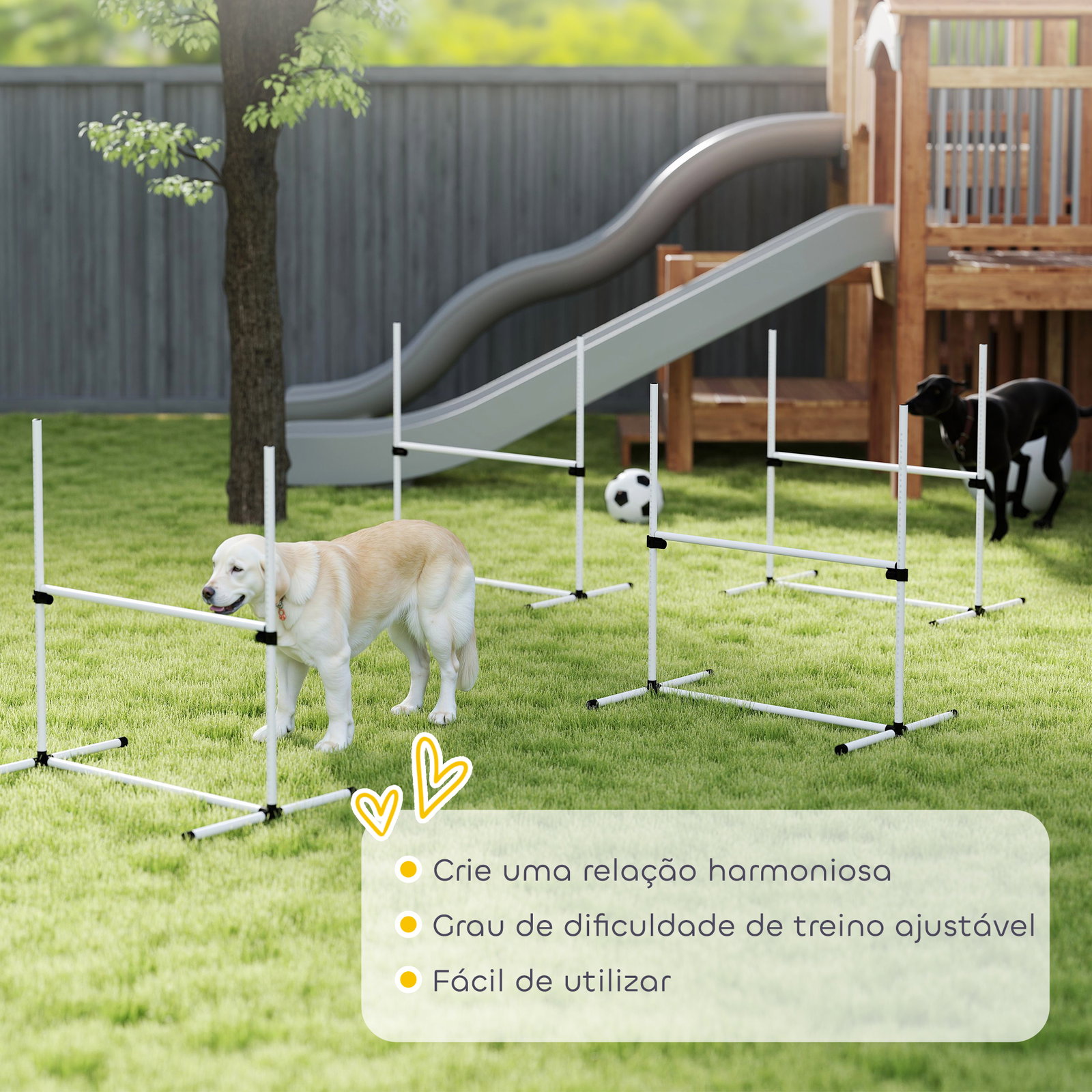 Conjunto de Treinamento de Agilidade para Cães 4 Peças Obstáculos de Salto com Altura Ajustável 99x65x94 cm Azul