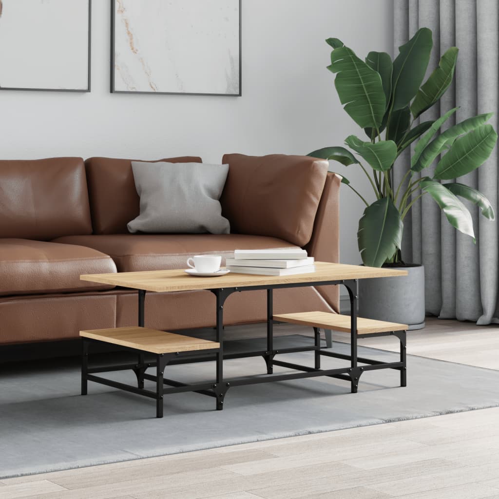 Mesa de centro 100x50,5x40 cm derivados madeira carvalho sonoma