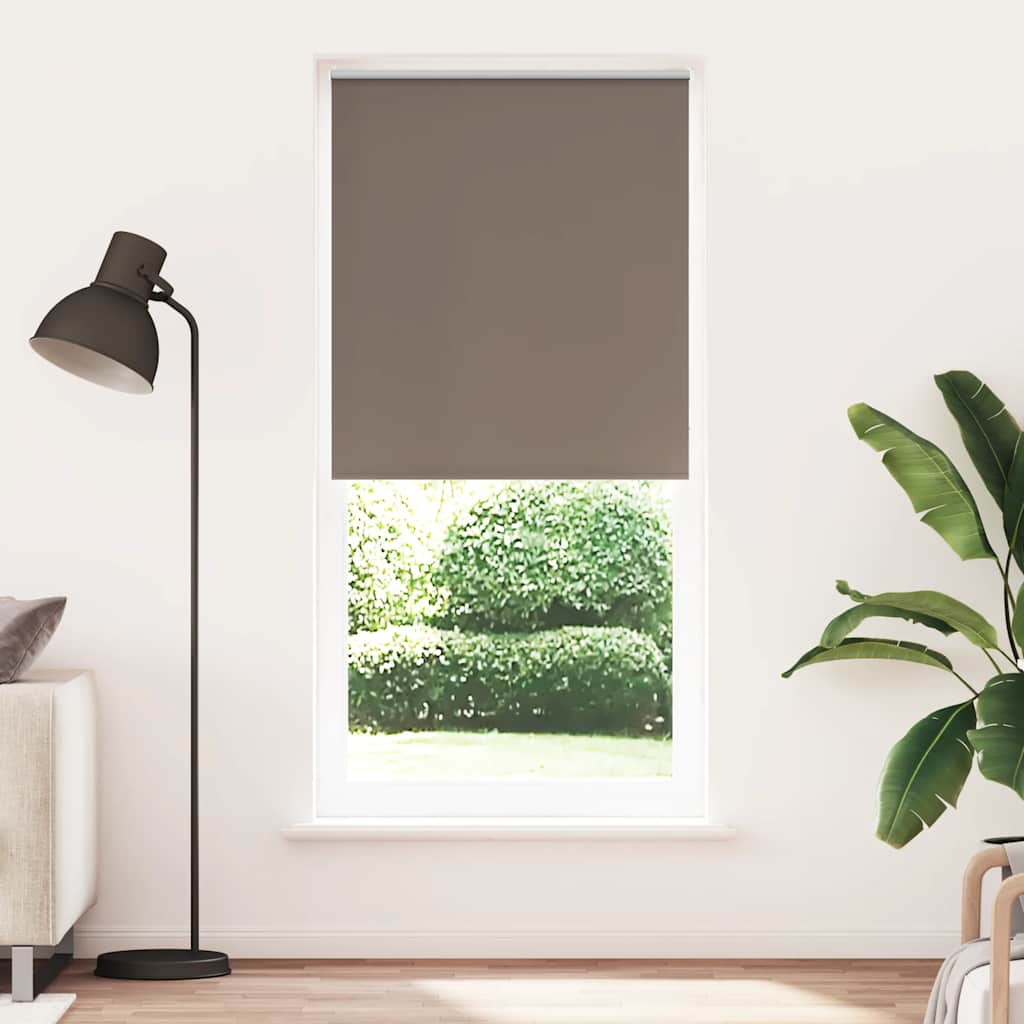 Cortina de rolo blackout, 124,4 x 230 cm, largura do tecido 120 cm, cor café.