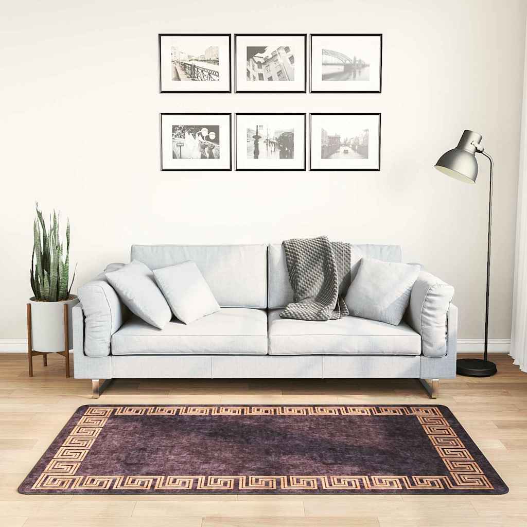 Tapete 80x150 cm preto e dourado