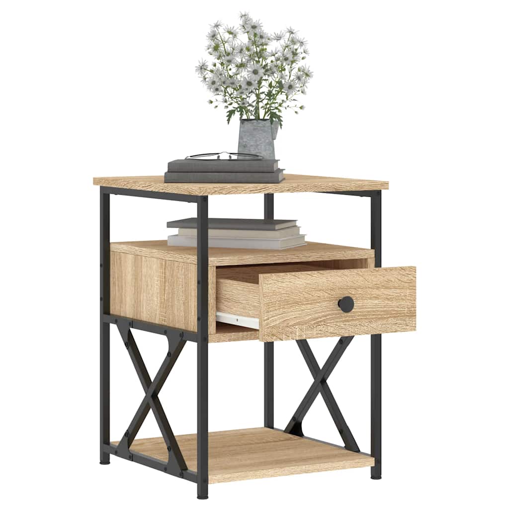 Mesa de cabeceira 40x42x55 cm derivados madeira carvalho sonoma