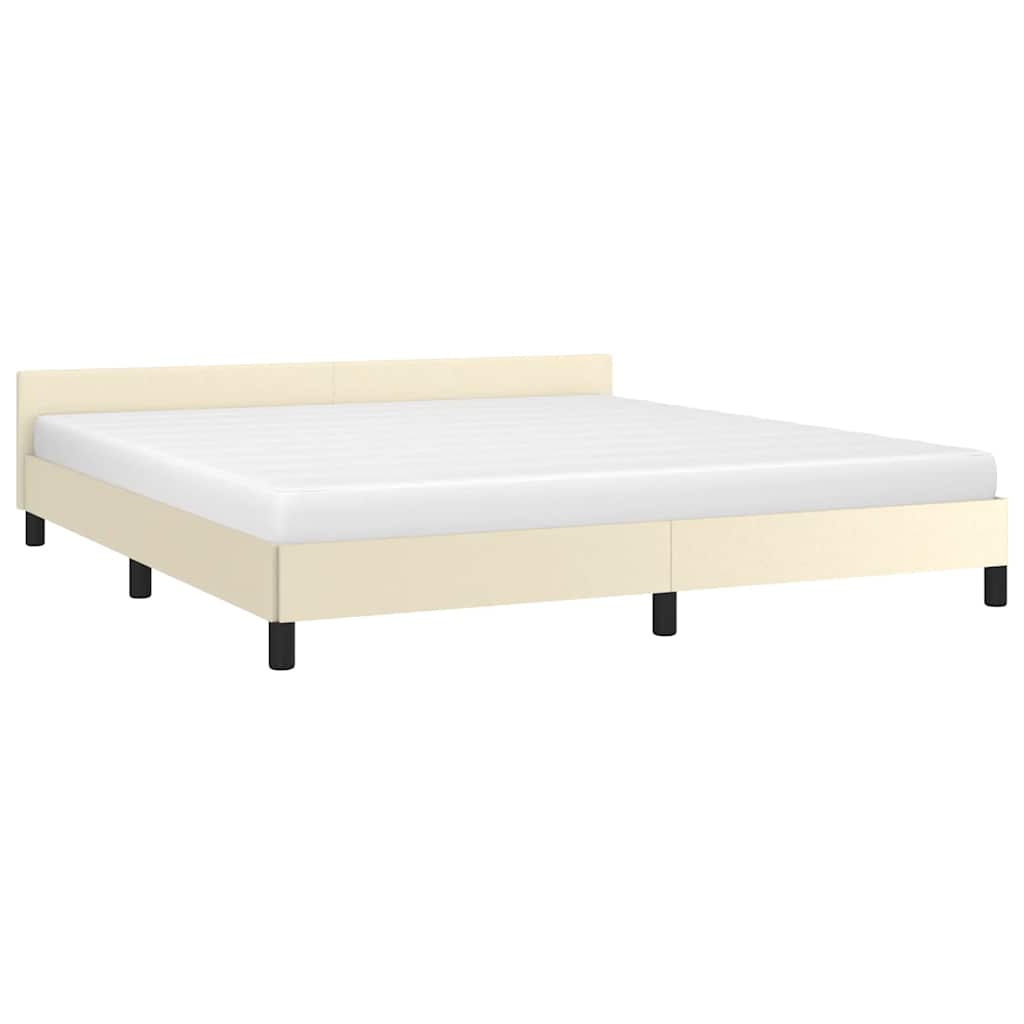 Estrutura cama c/ cabeceira sem colchão 160x200 cm creme