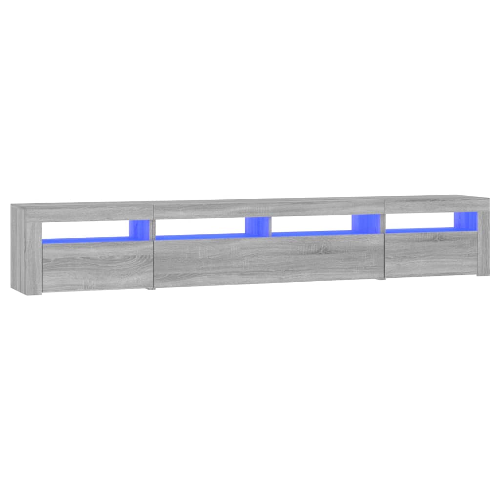Móvel de TV com luzes LED 240x35x40 cm sonoma cinza