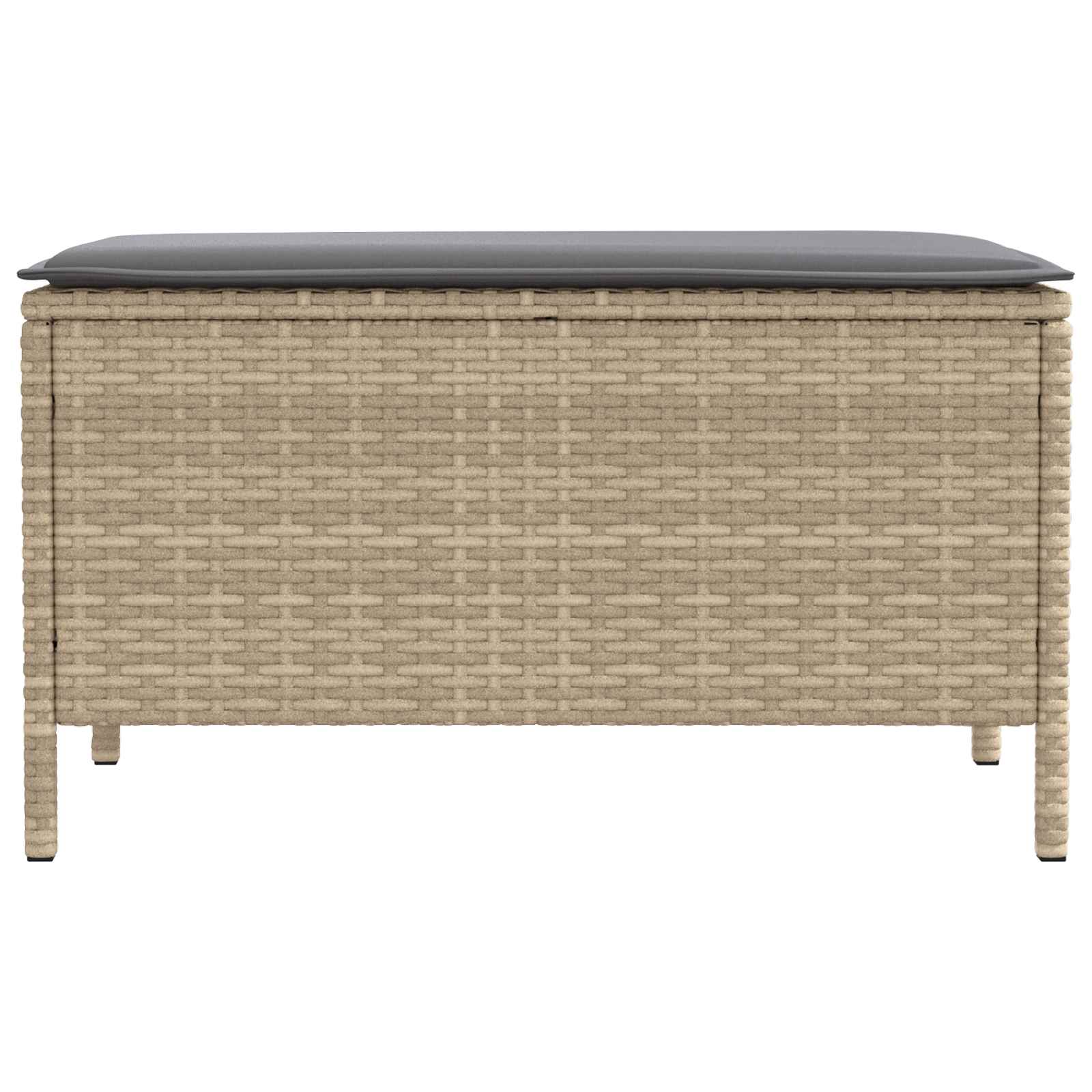 Pufe de jardim bege e cinza claro 80 x 38 x 42 cm rattan de PE