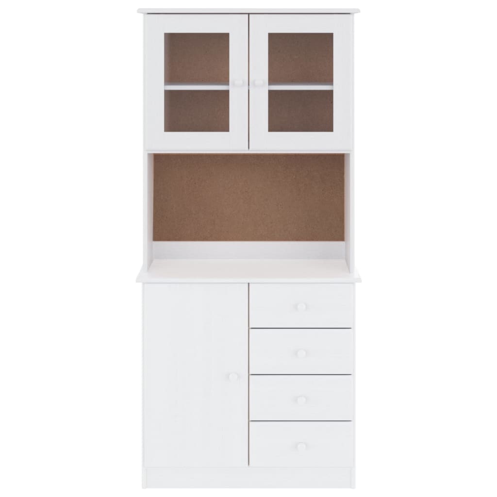 Aparador alto alta 77x35x165 cm madeira de pinho maciça branco