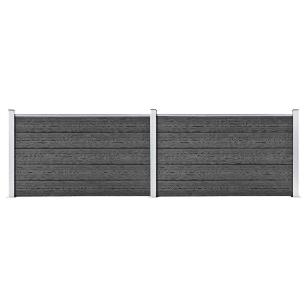 Conjunto de painéis de vedação wpc 353x105 cm preto
