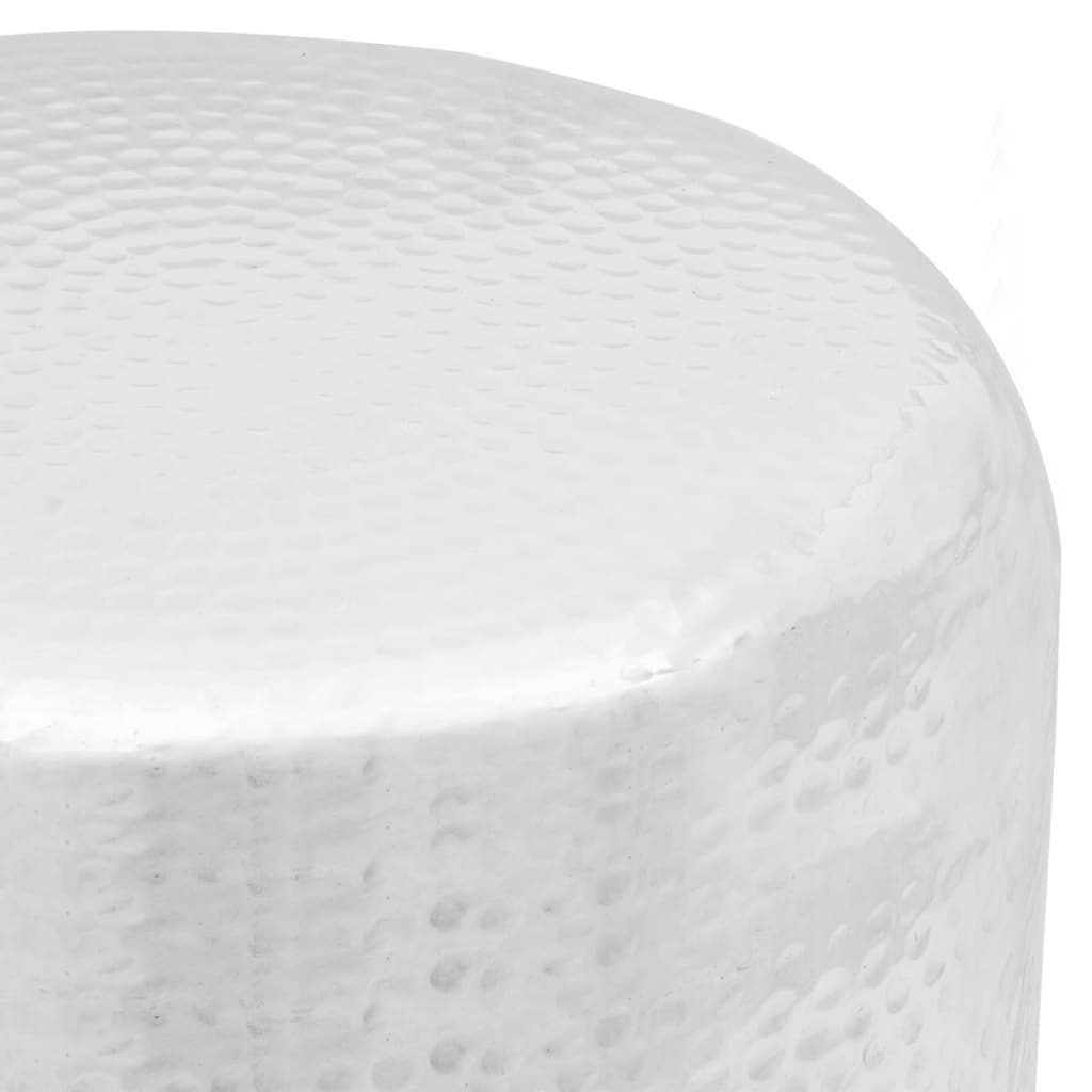 Mesa de apoio/banco em alumínio martelado, prateado