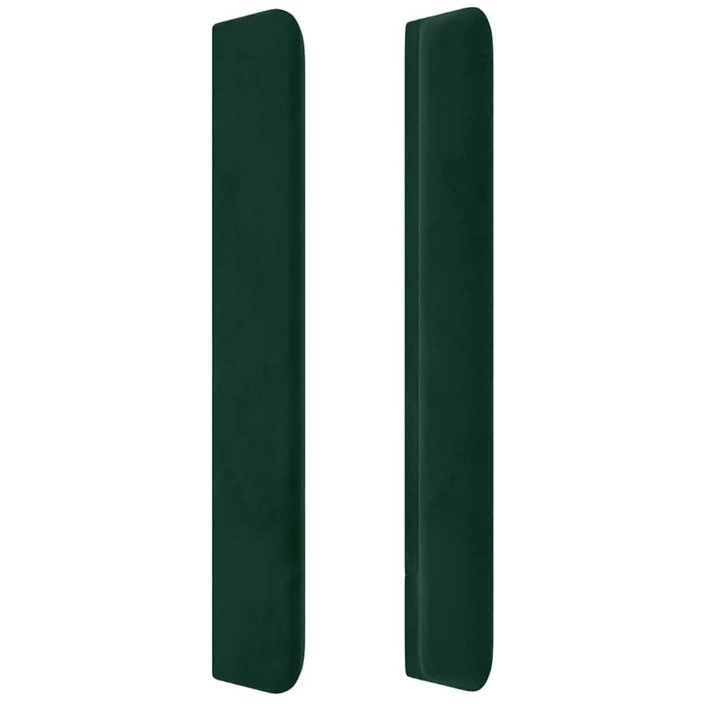 Cabeceira cama c/ abas veludo 147x16x118/128 cm verde-escuro