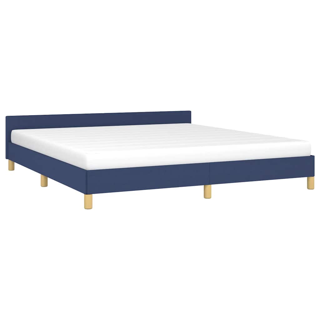Estrutura cama c/ cabeceira sem colchão 160x200 cm tecido azul