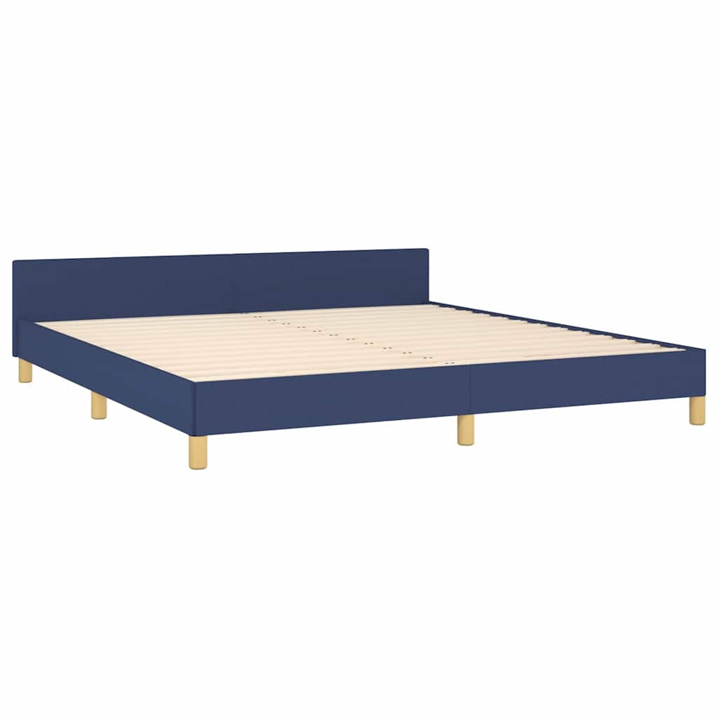 Estrutura cama c/ cabeceira sem colchão 160x200 cm tecido azul