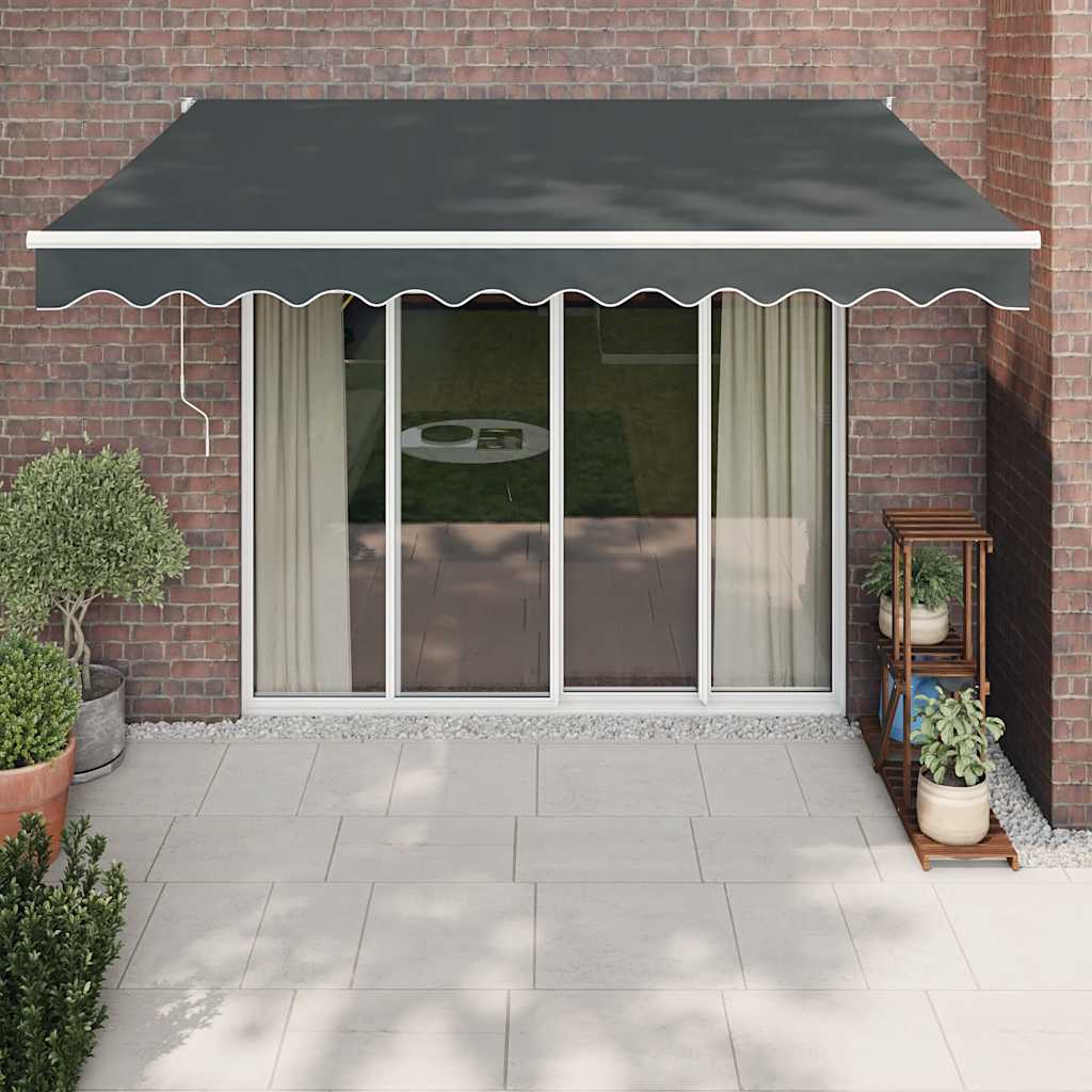 Toldo retrátil 3,5x2,5 m tecido e alumínio antracite