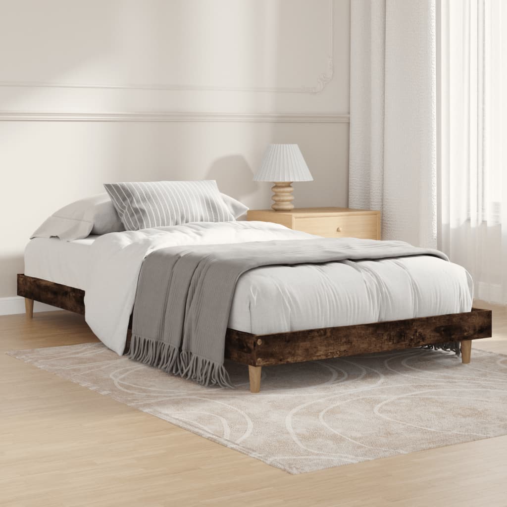 Estrutura cama s/ colchão derivados de madeira carvalho fumado