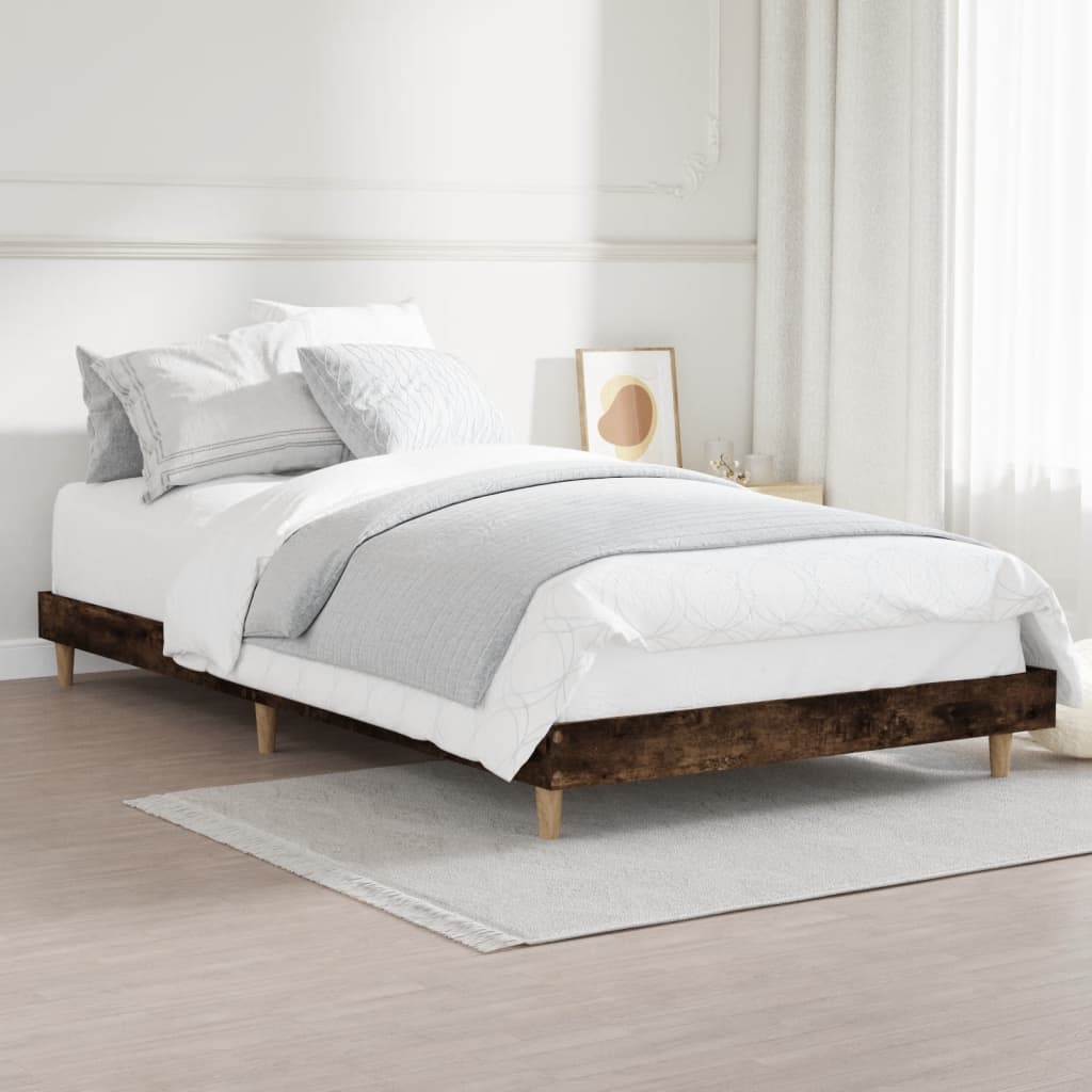 Estrutura cama s/ colchão derivados de madeira carvalho fumado