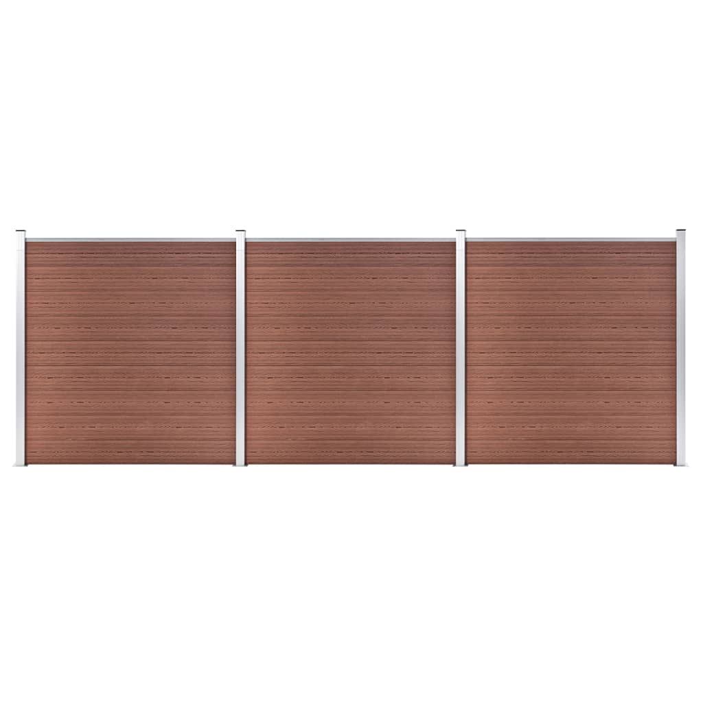 Painel de vedação para jardim 526x186 cm wpc castanho
