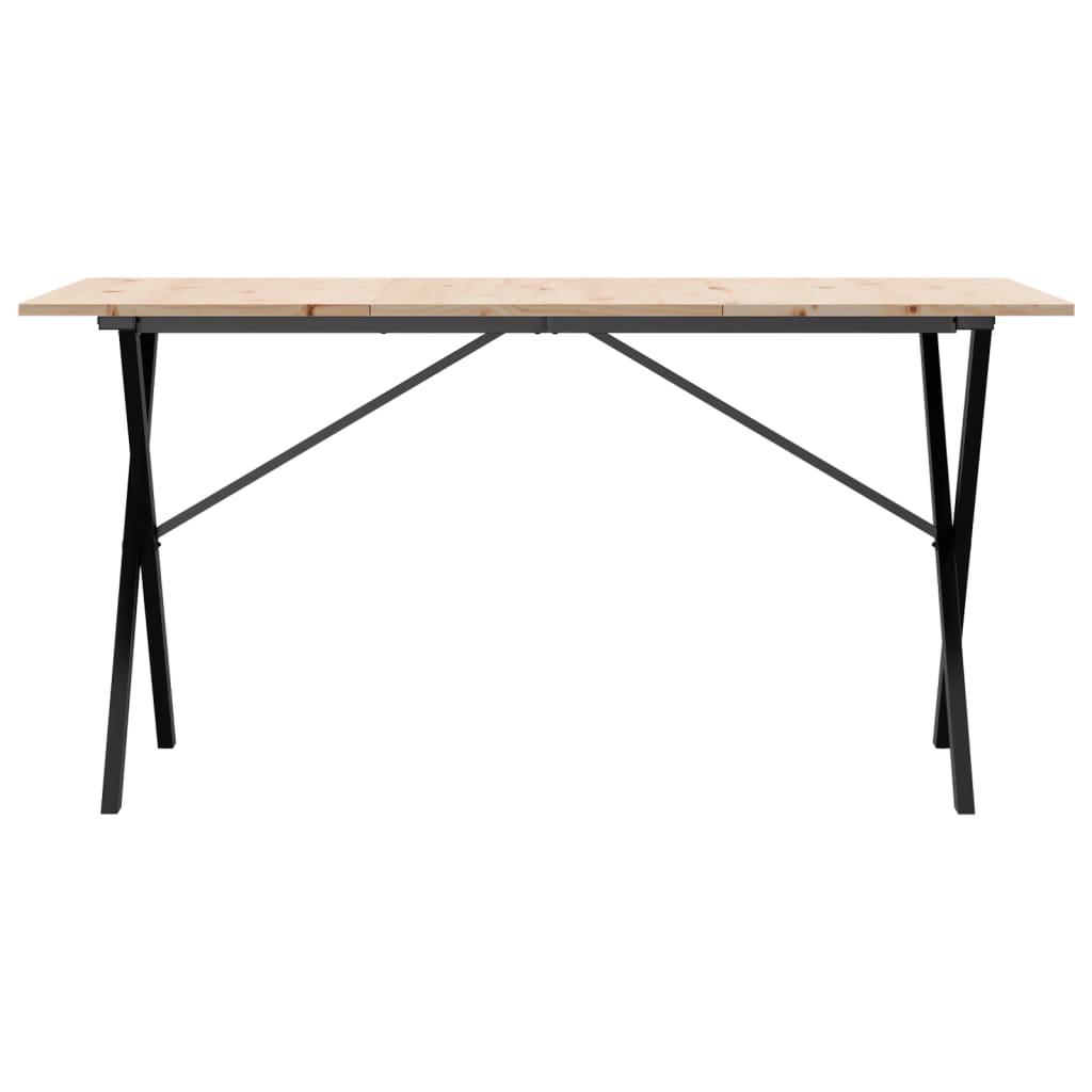 Mesa de jantar estrutura em x 160x80x75cm pinho e aço
