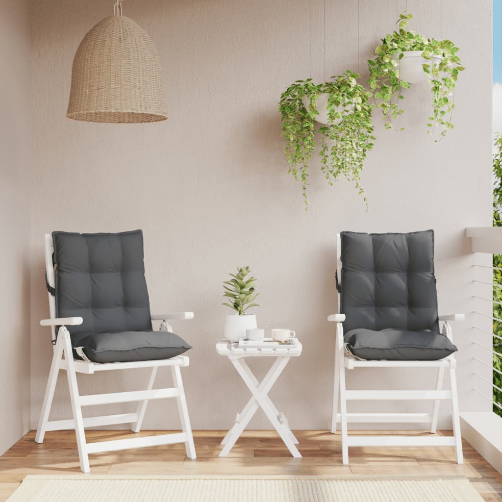 Almofadões cadeira encosto baixo jardim 2 pcs oxford antracite