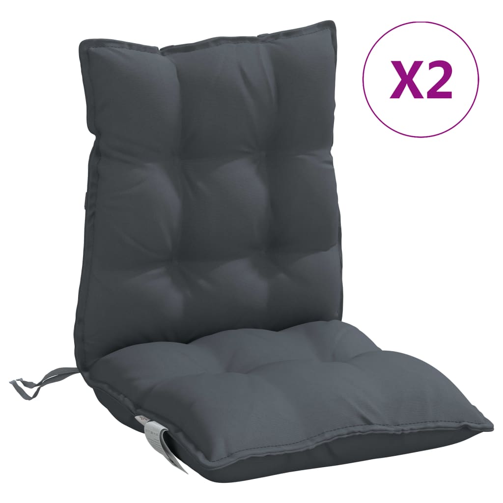 Almofadões cadeira encosto baixo jardim 2 pcs oxford antracite