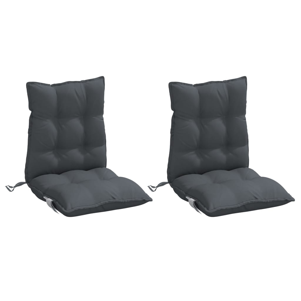 Almofadões cadeira encosto baixo jardim 2 pcs oxford antracite