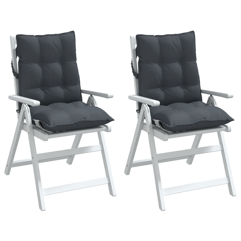Almofadões cadeira encosto baixo jardim 2 pcs oxford antracite