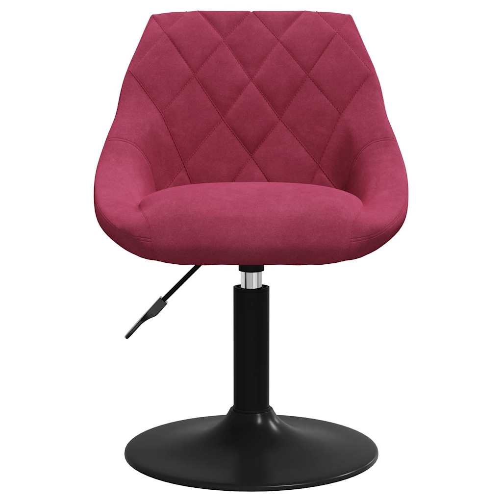 Cadeiras de jantar giratórias 2 pcs veludo vermelho tinto