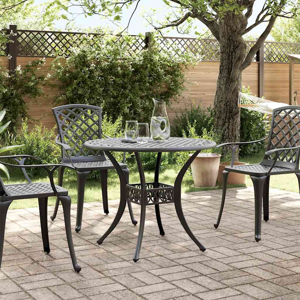 Mesa de jardim ø90x75 cm alumínio fundido preto