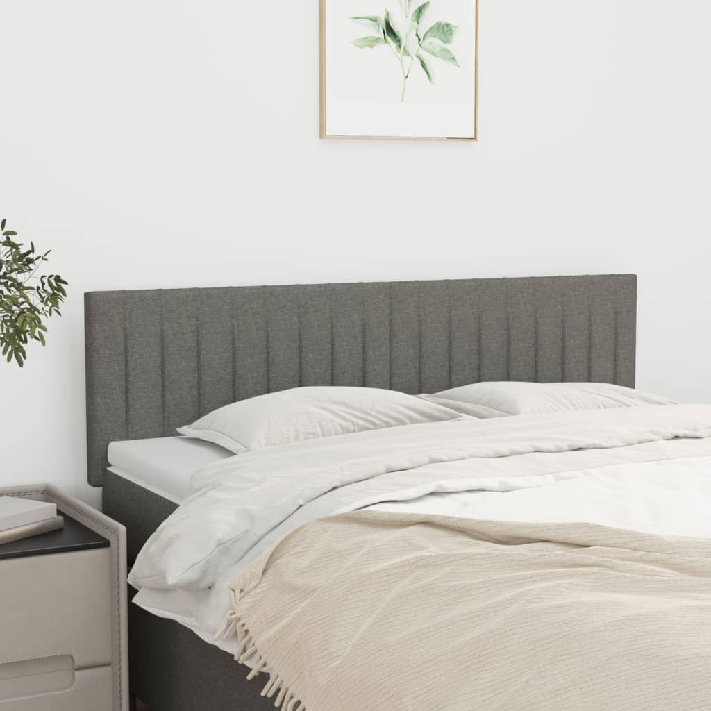 Cabeceiras cinzento-escuro 144x5x78/88 cm tecido