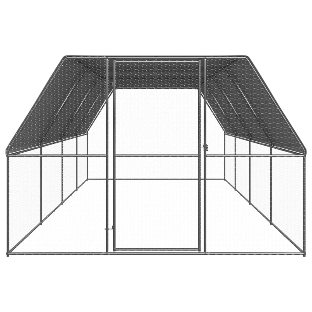 Galinheiro de exterior 3x8x2 m aço galvanizado