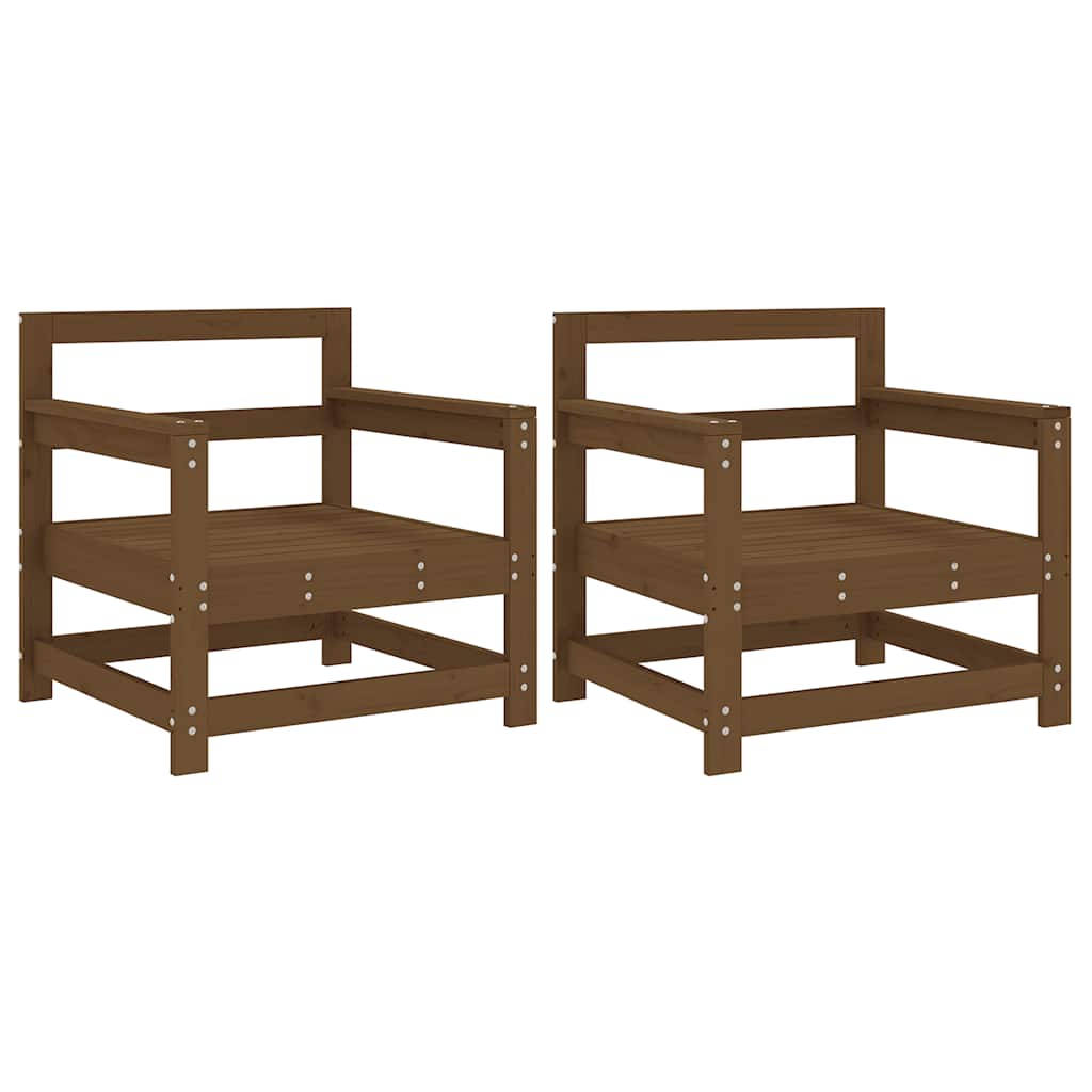 Cadeiras de jardim 2 pcs madeira de pinho maciça castanho-mel