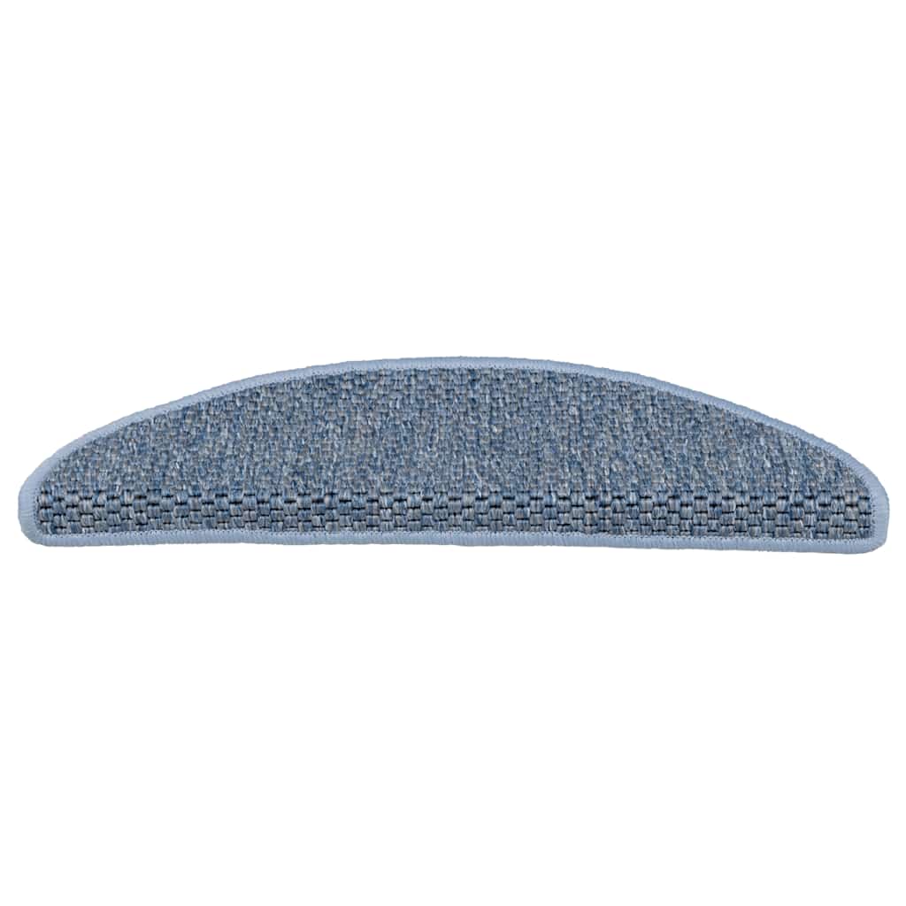 Tapetes escada adesivos aspeto sisal 30 pcs 56x17x3 cm azul