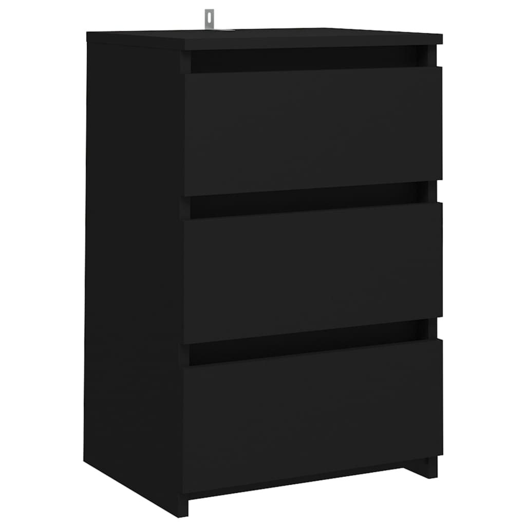 Mesa de cabeceira 40x35x62,5 cm derivados de madeira preto