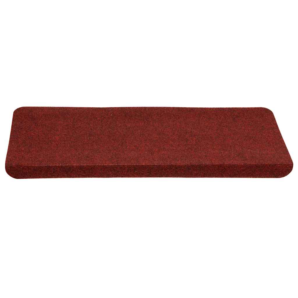 Tapetes de escada adesivos 30 pcs 65x24,5x3,5 cm vermelho