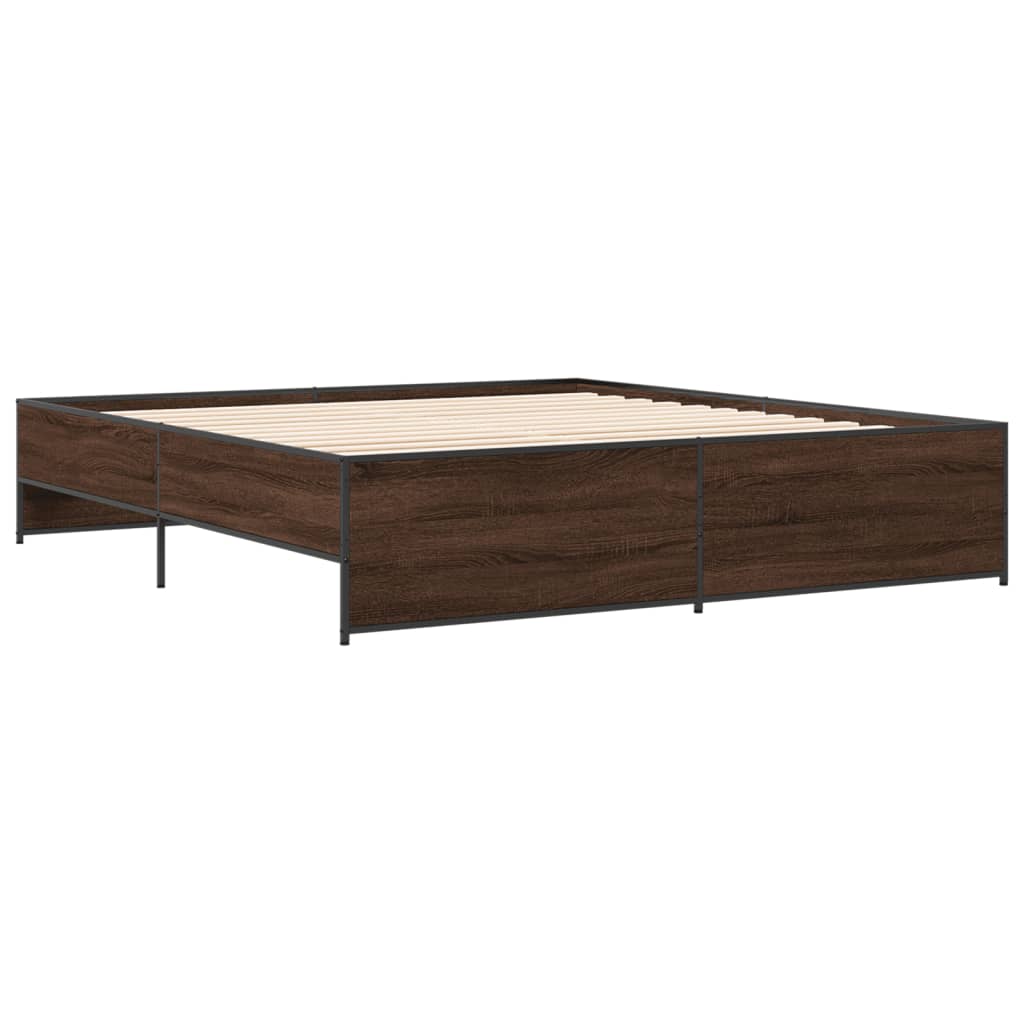 Estrutura de cama 200x200cm derivados madeira/metal