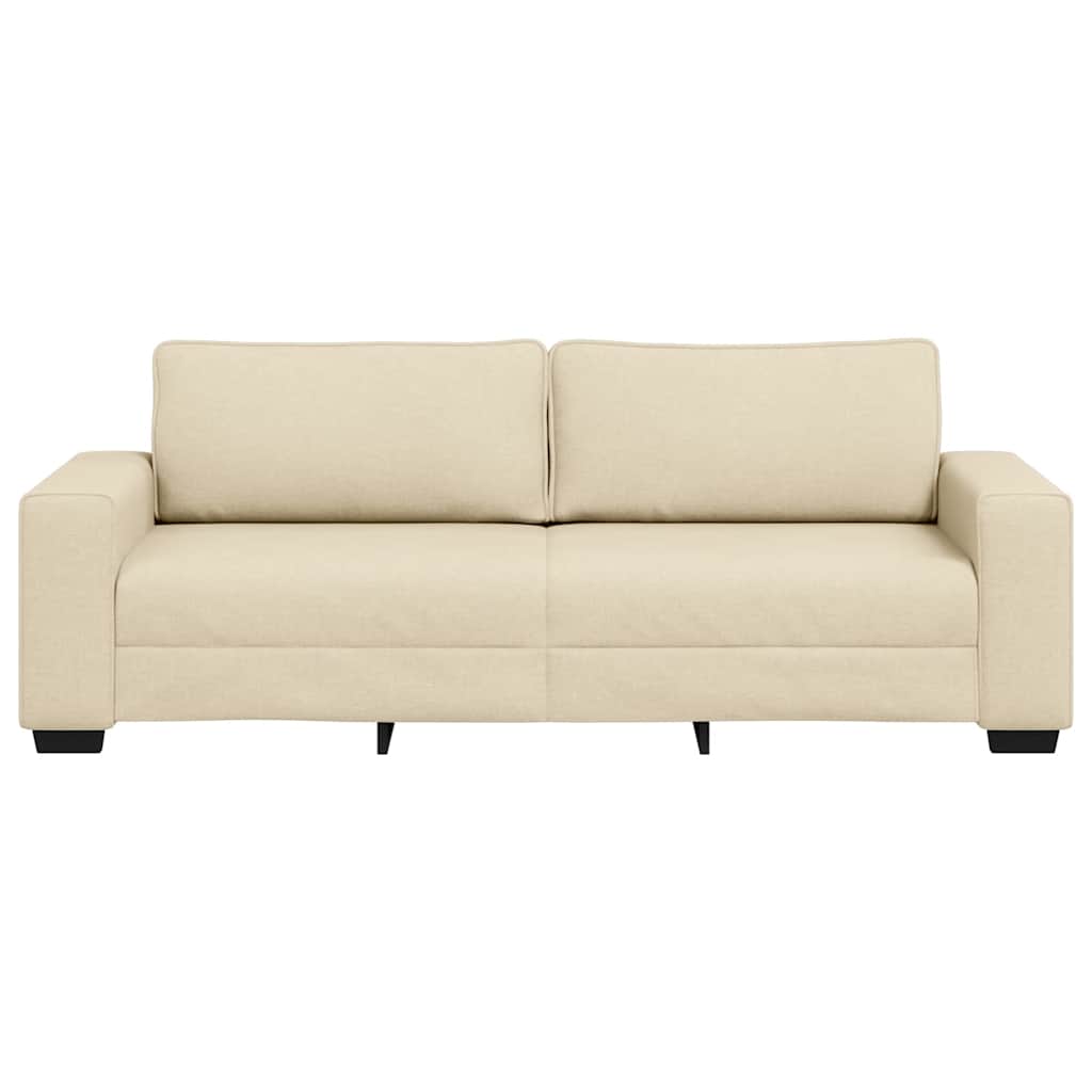 Sofá de 3 lugares tecido 220x77x82 cm cor creme