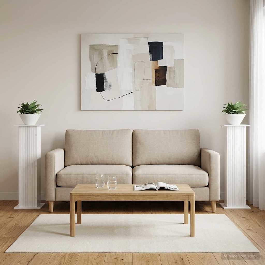 Suporte para plantas 2 unid. branco brilhante