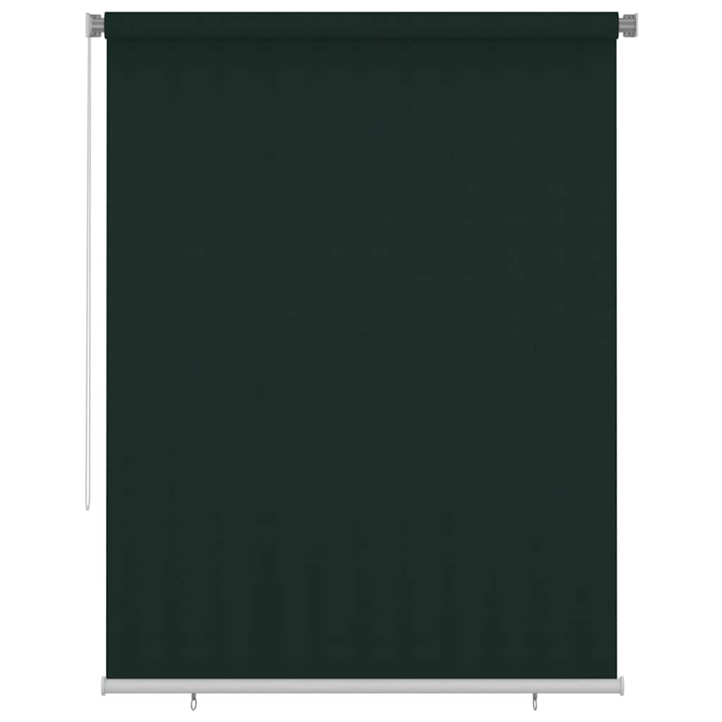 Estore de rolo para exterior 185 (l) x 230 (a) cm verde-escuro HDPE