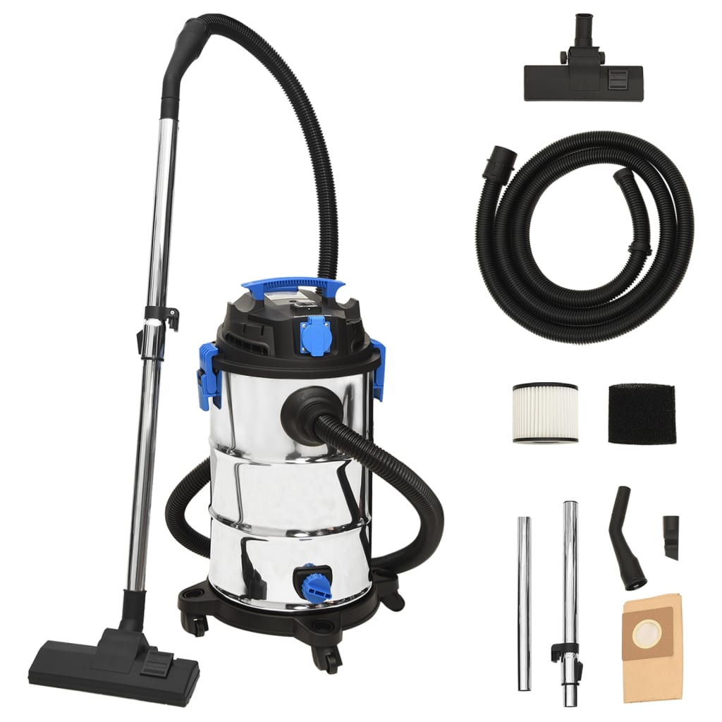 Aspirador húmido/seco 1200 w 30 l prateado