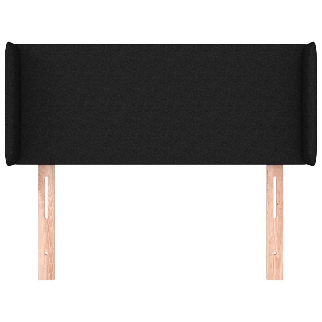 Cabeceira de cama c/ abas tecido 103x16x78/88 cm preto