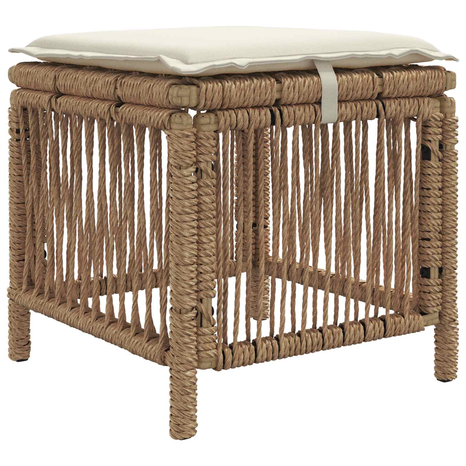 Conjunto de jantar para jardim 3 unid. bege e creme vime PE