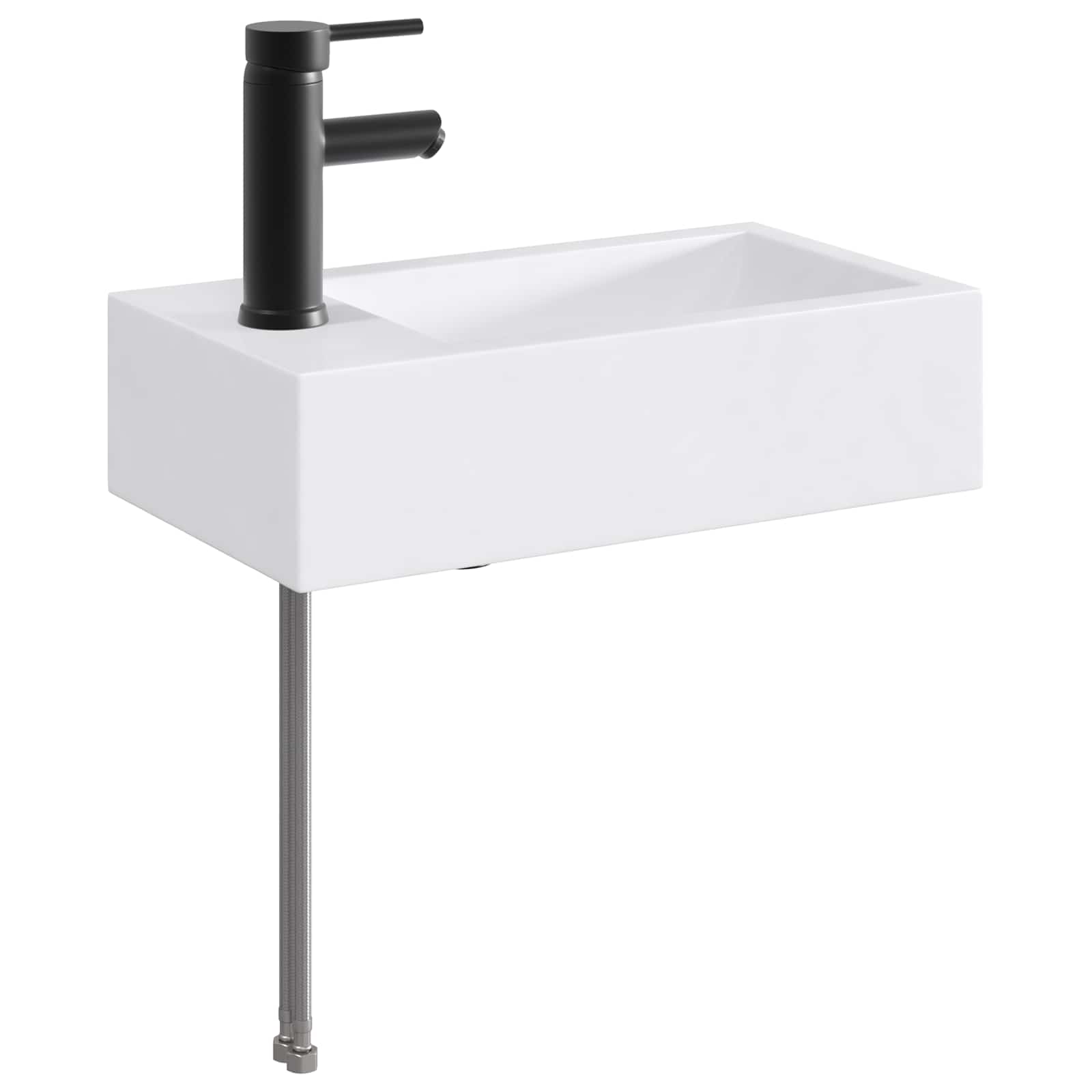 Cubículo de banheiro preto fosco 45,5 x 25,5 x 13 cm metal