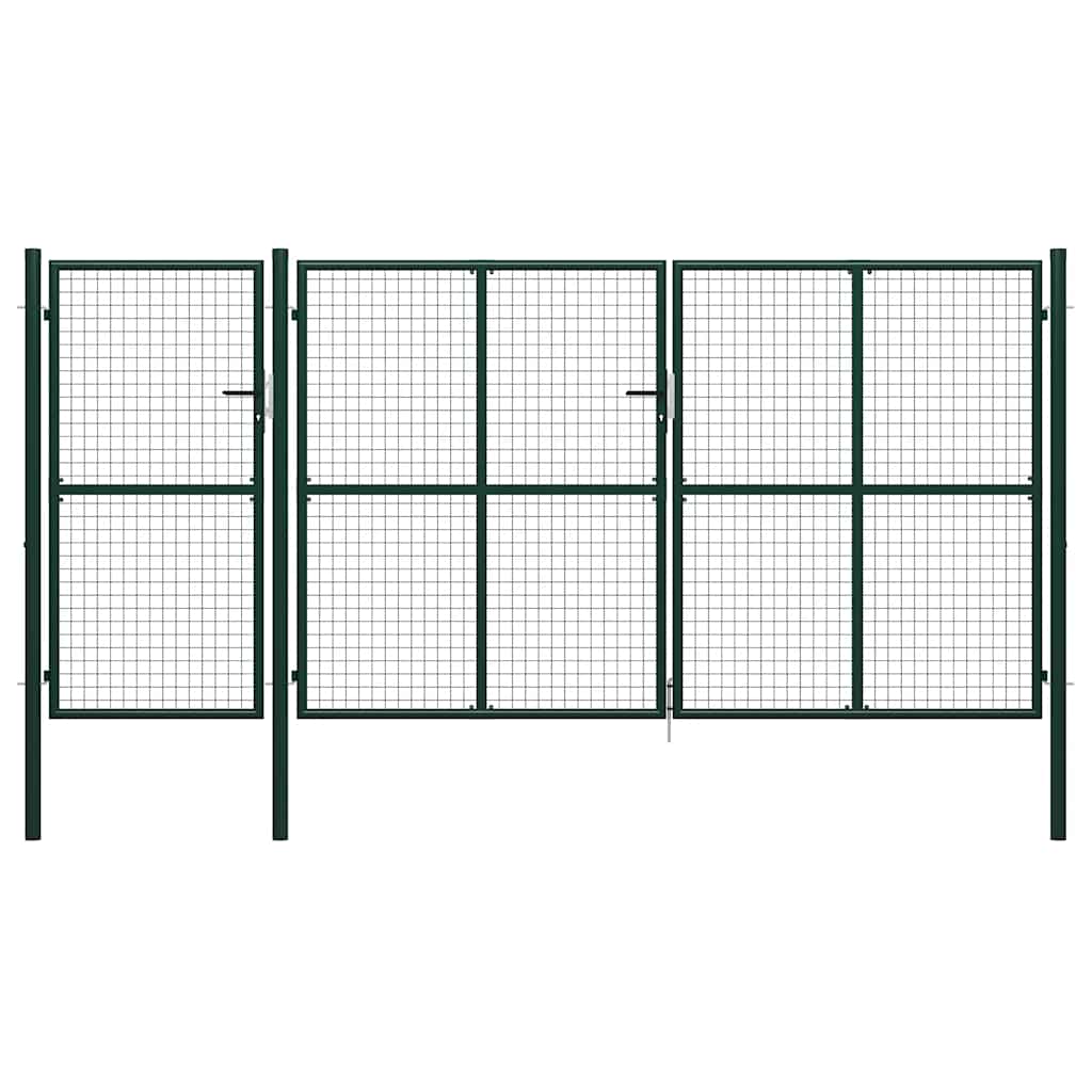 Portão de jardim em aço 400x200 cm verde