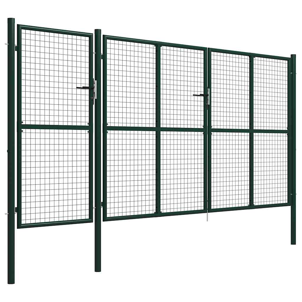 Portão de jardim em aço 400x200 cm verde