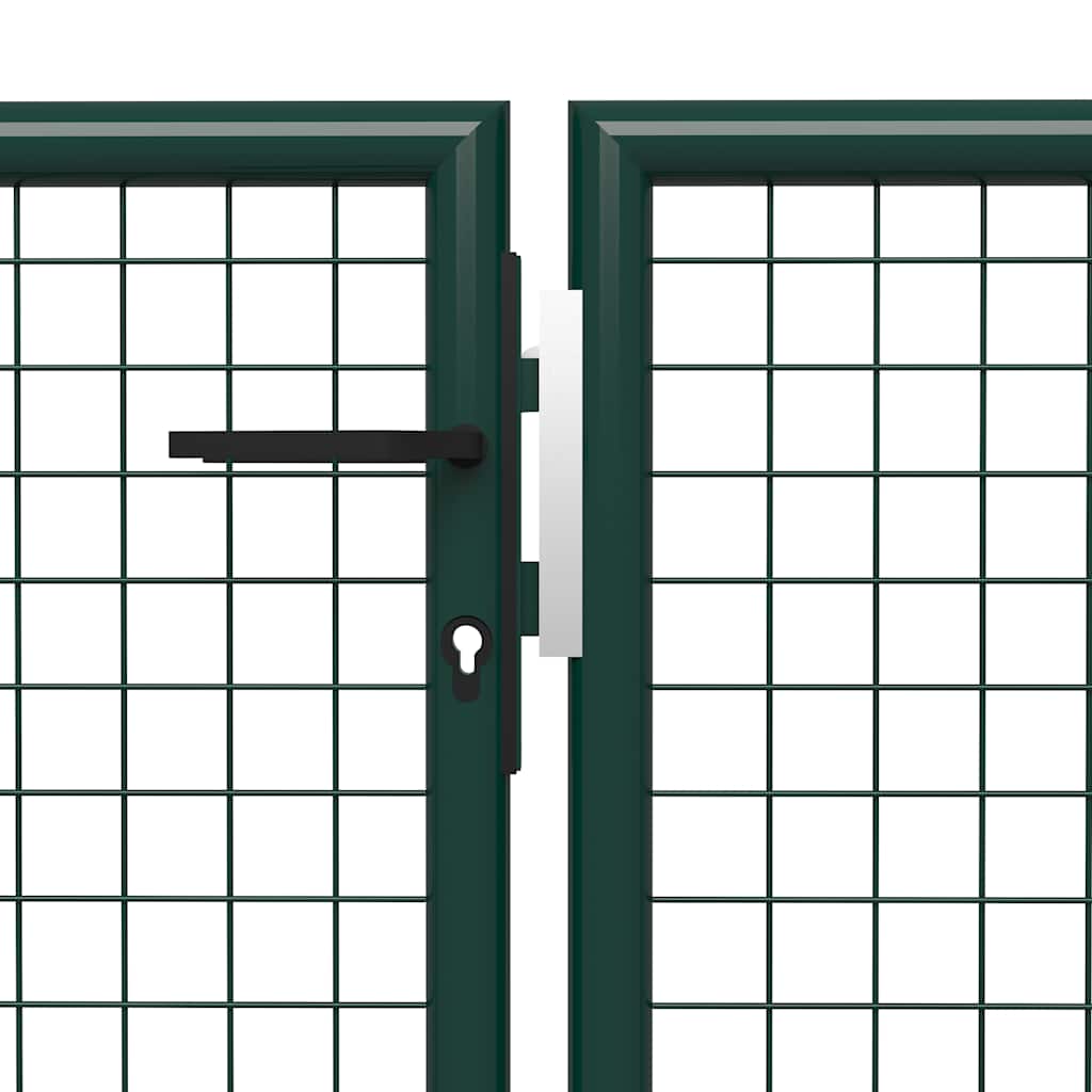 Portão de jardim em aço 400x200 cm verde