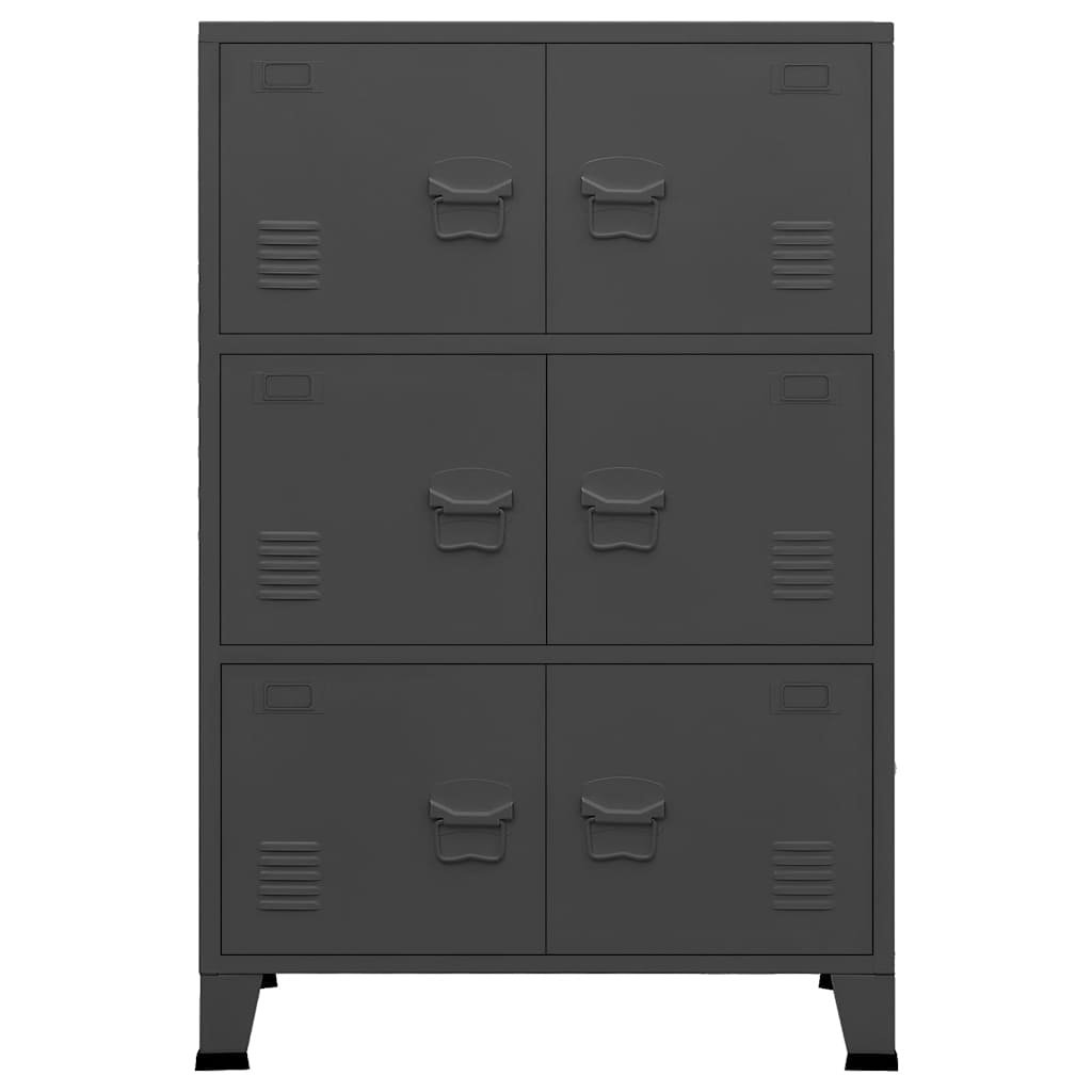 Aparador de arrumação industrial 75x40x115 cm metal antracite