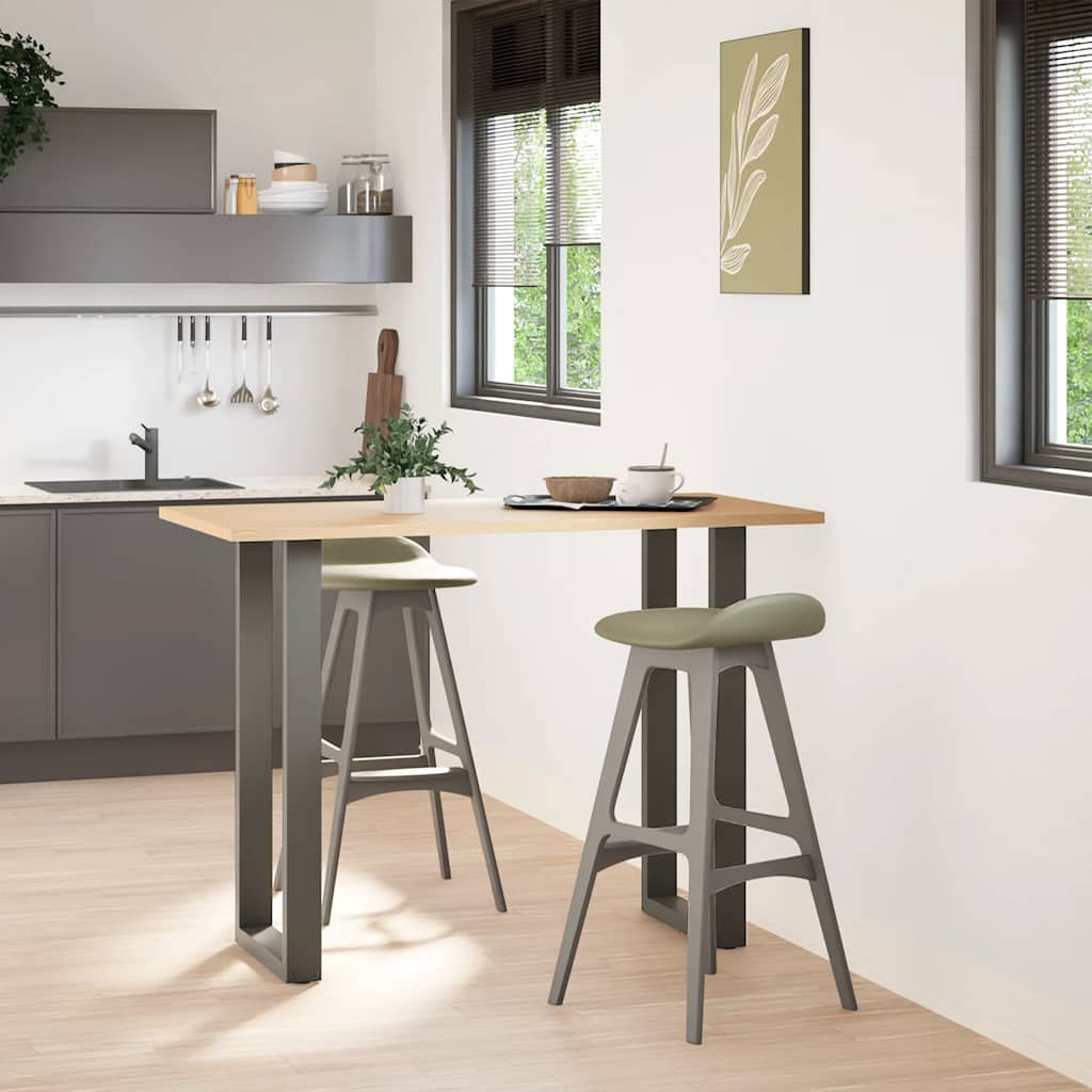 Pés para mesa de bar em formato de u, 2 peças, antracite, 40x(100-101) cm, aço